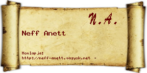 Neff Anett névjegykártya